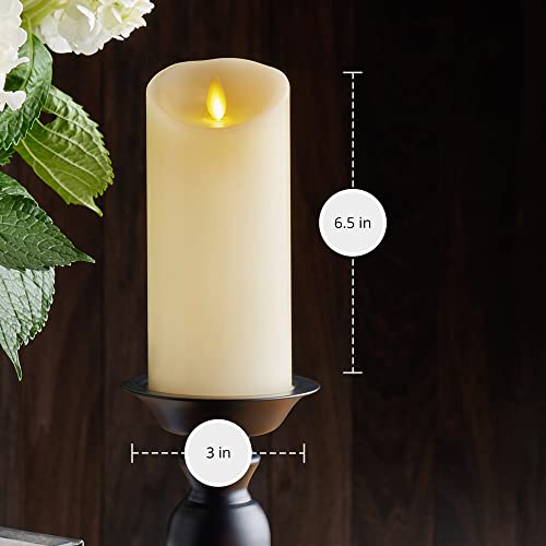 Flickering Flameless Ivory Pillar Candle with Warm LED Light k7