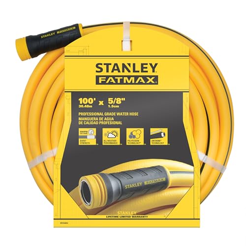 Stanley Fatmax Professional Grade Water Hose, 50' x 5/8", Yellow 500 PSI