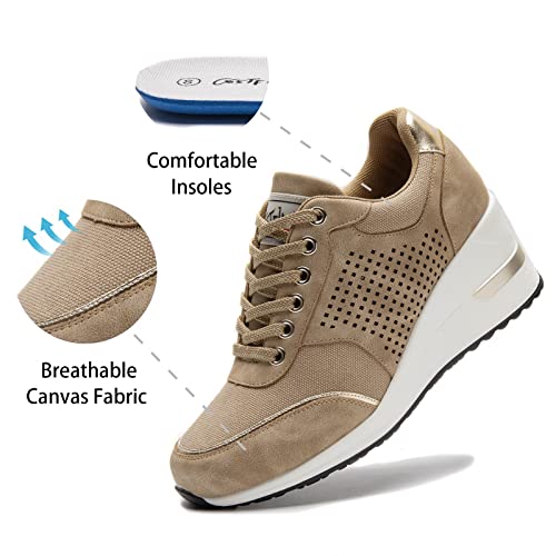 High Heel Wedge Sneakers for Women Fashion Platform Shoes k7m