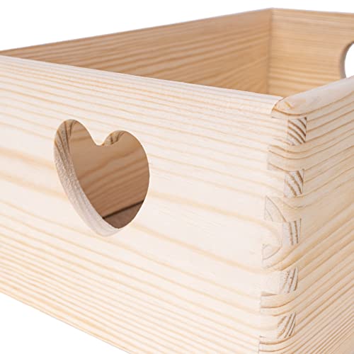 Large Wooden Nesting Crate with Handles 11.8x7.9x5.5in k7