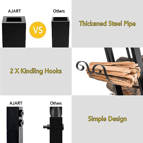 Firewood Log Rack Indoor 22 Inch Heavy Duty Wood Holder Stand k7p