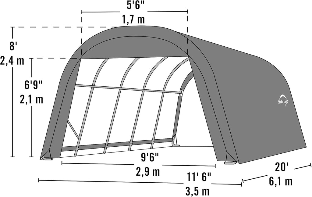 Green 12x20x8 Round Shelter a7