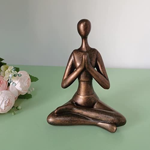 Yoga Sitting Posture Resin Statue Decor for Home Office a7