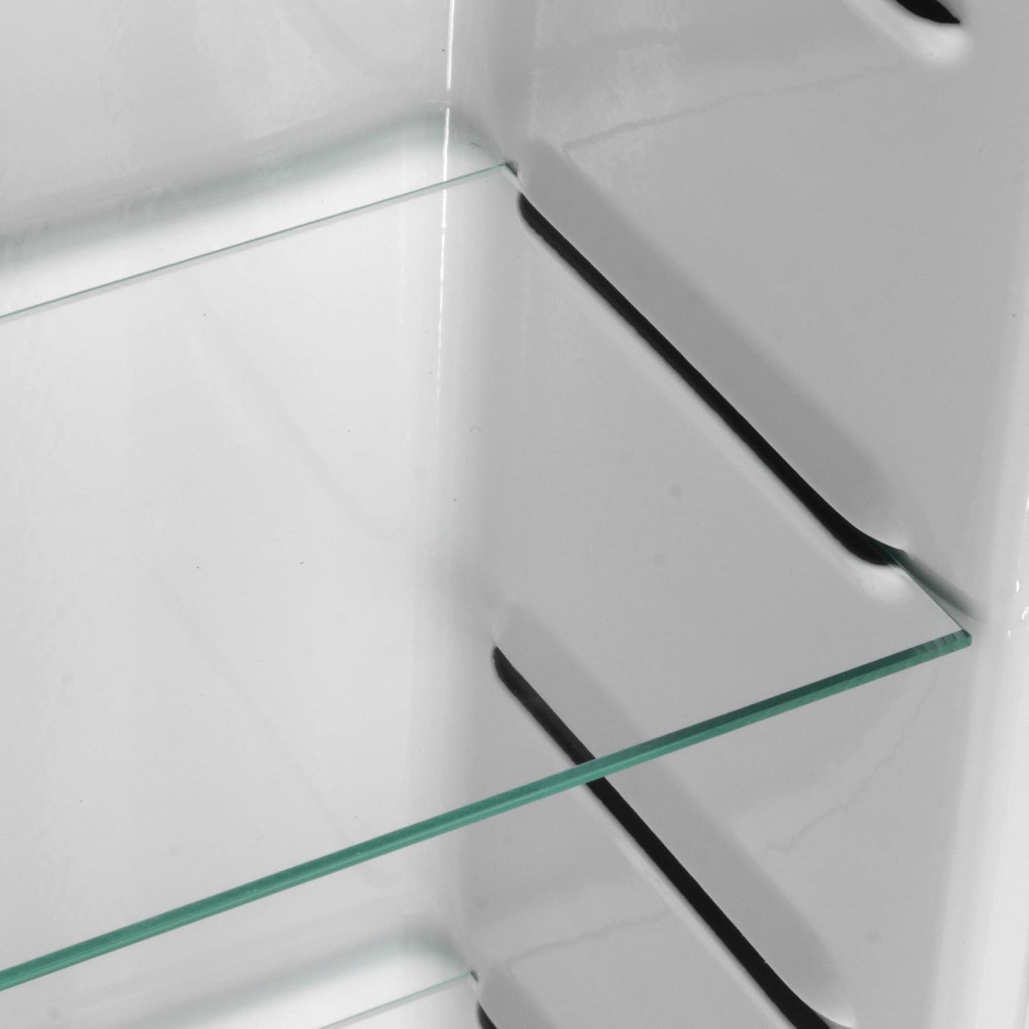 Recessed Medicine Cabinet Mirror with Beveled Edge, Adjustable Shelves, Frameless Arched Design 16x30 k7