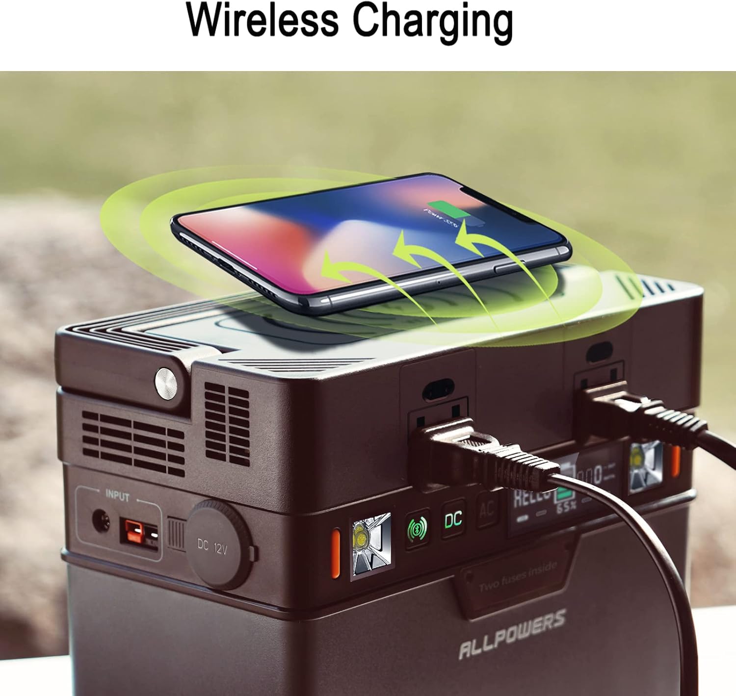 Portable Power Station 300W with 100W Solar Panel 288Wh Outdoor Camping RV Laptop Phone k7
