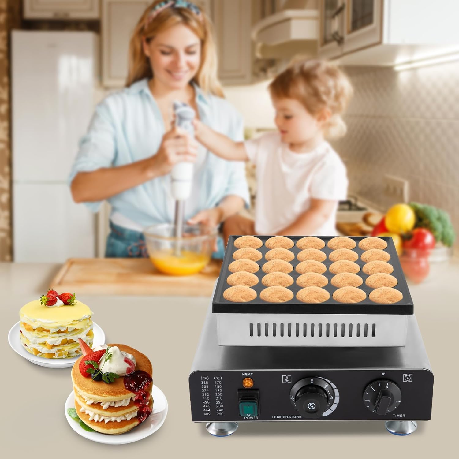 Mini Dutch Pancake Maker Non-stick Electric 110V k7