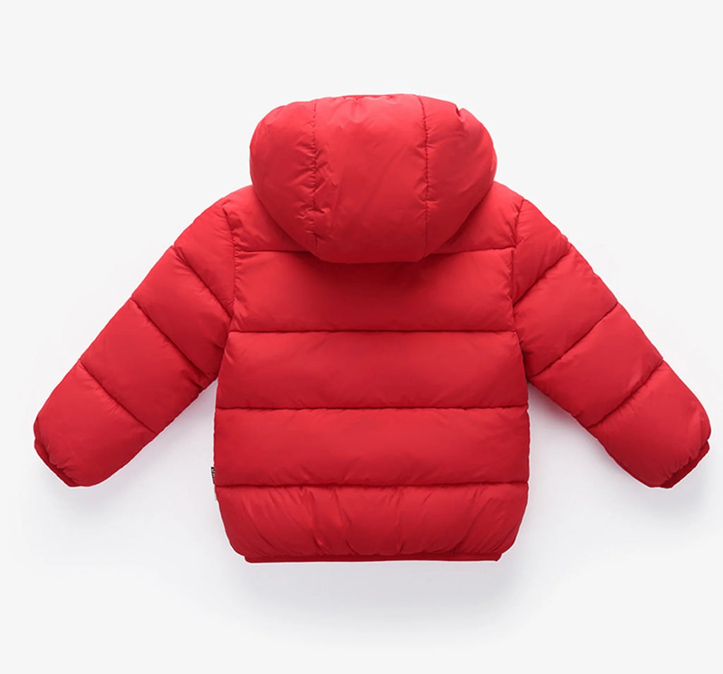 Kids Solid Winter Hooded Jacket Warm Outwear a7