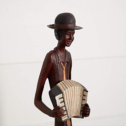 Polystone Musician Decorative Sculpture Set of 4 Brown k7m