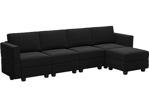 Modular Sectional Sofa with Storage U Shaped Couch Reversible Chaise Ottoman Velvet k7