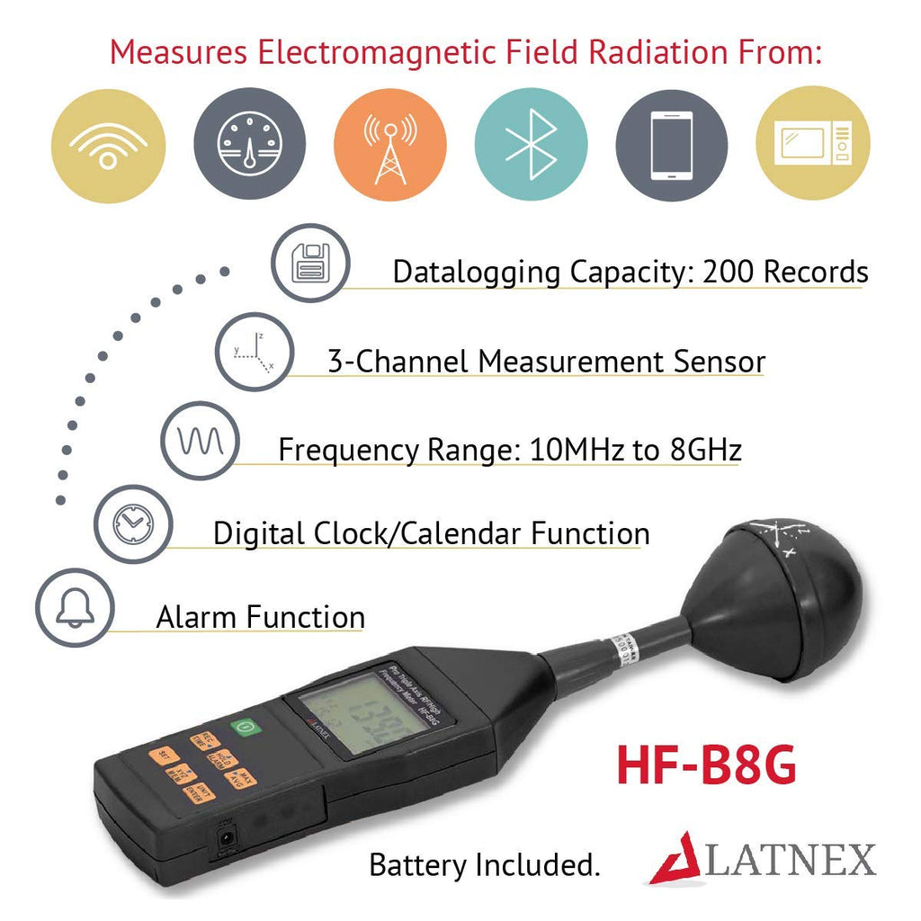 EMF Meter High Frequency 10MHz-8GHz Radiation Detector k7