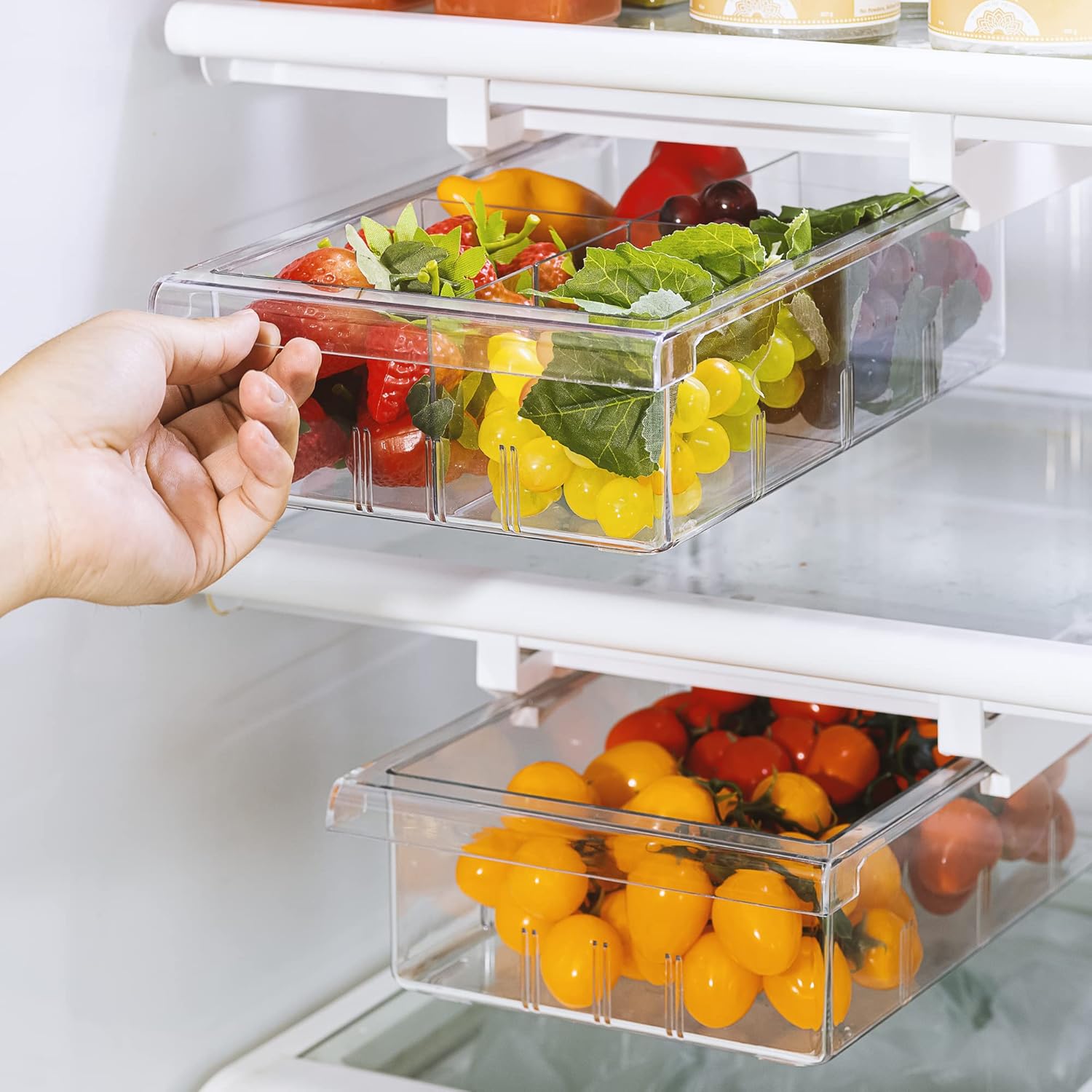 Fridge Organizer Drawers and Stackable Bins a7