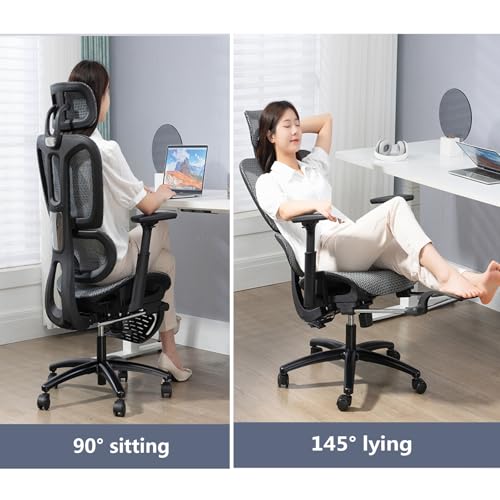 Ergonomic Mesh Office Chair with Lumbar Support and Adjustable Headrest k7m