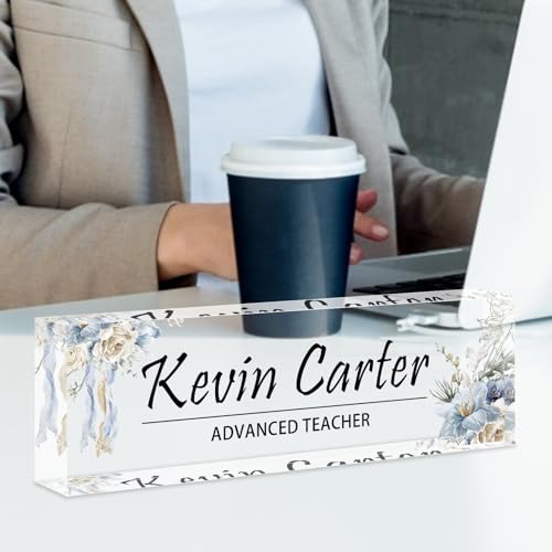 Acrylic Desk Name Plate Custom Office Gift 7k
