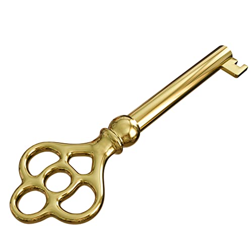 Hollow Barrel Brass Plated Skeleton Key for Antique Furniture a7