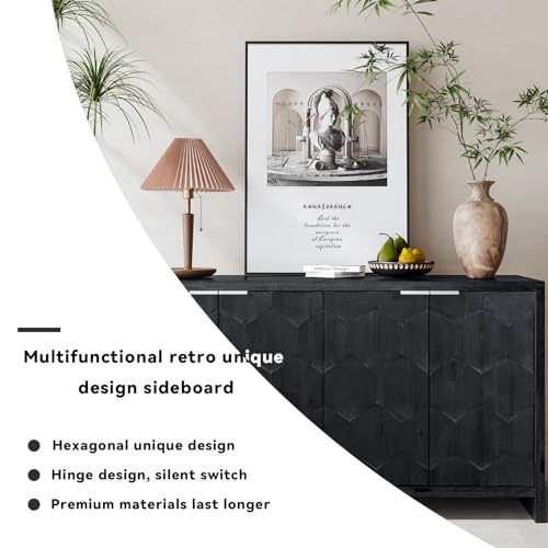 Retro Wooden Sideboard Storage Cabinet 3-Door k7