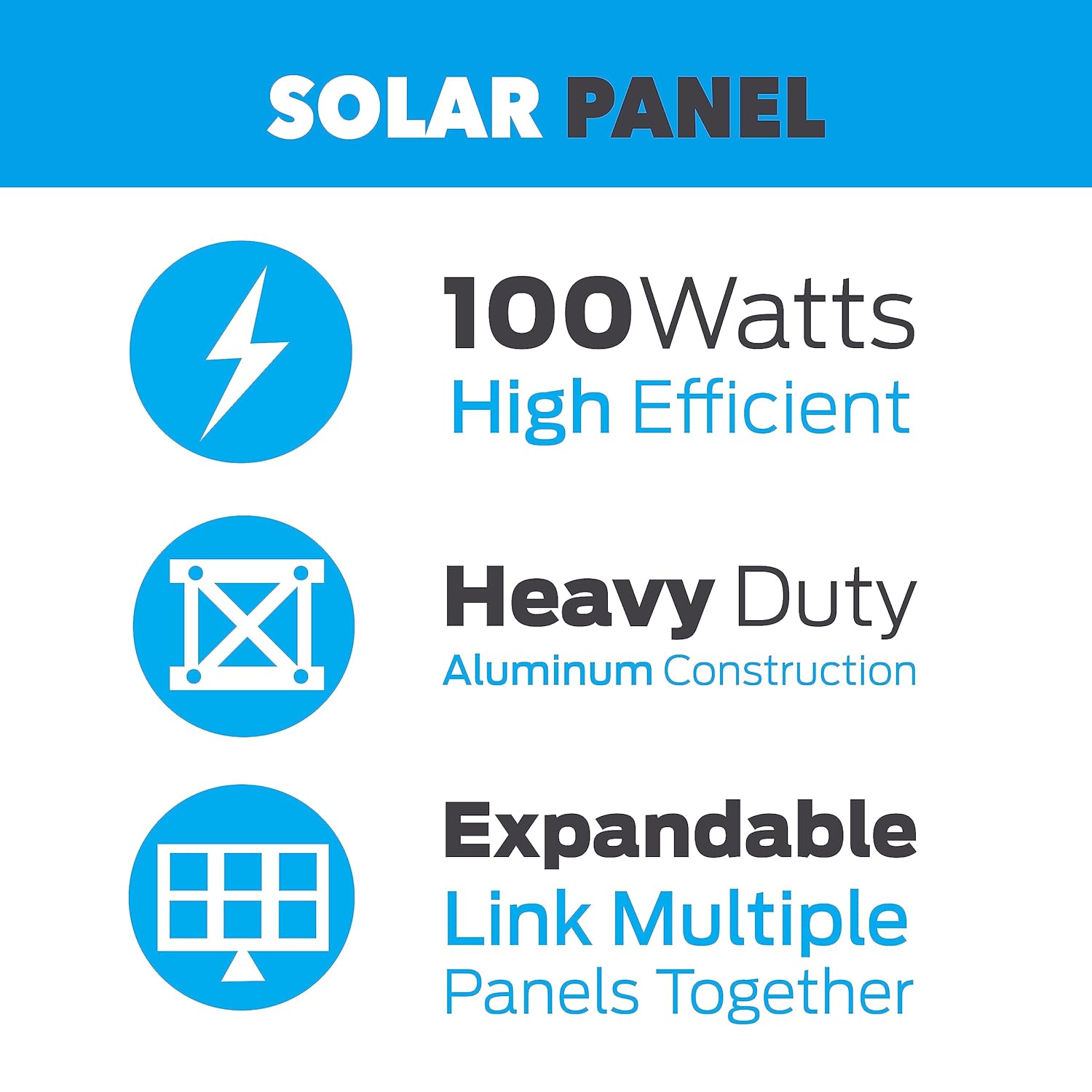 Solar Panel 100W Portable for RV Power Station Black k7