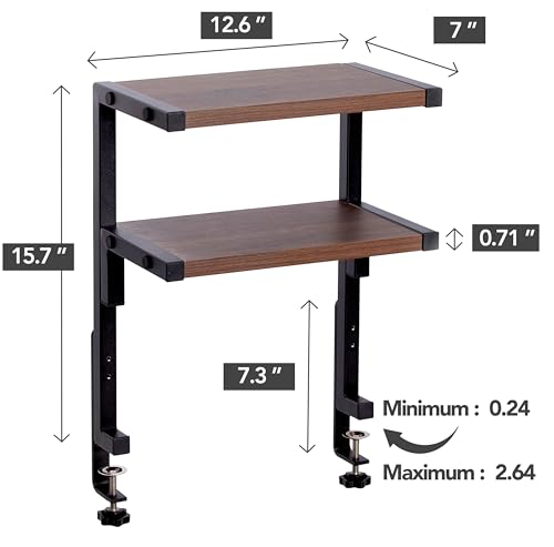 Clamp on Desk Shelf 2-Tier Organizer for Office Home a7k