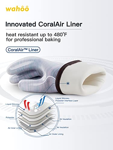 Silicone Smoker Oven Gloves Heat Resistant Cooking Grilling Baking Purple M8 k3