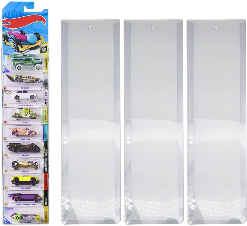 5 Pack Display Case Compatible with Hot-Wheels Match-Box Packaged Cars, Wall Display Case for Packaged Cars, Toy Car Storage Case Organizer Display Shelf Rack