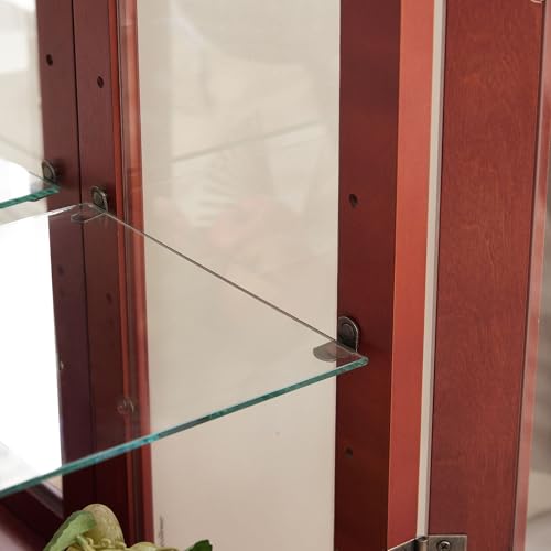 Corner Curio Cabinet with Glass Doors and Adjustable Shelves a7