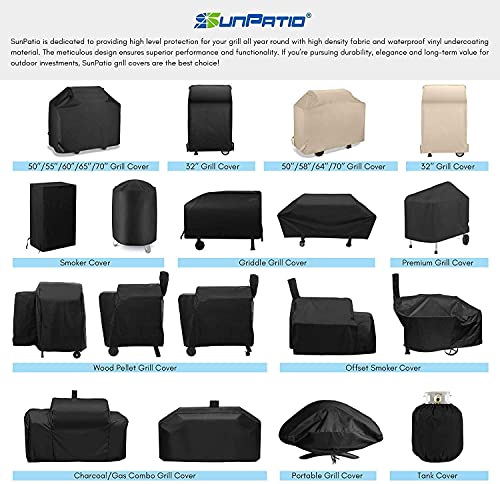 Grill Cover 55 Inch Heavy Duty Waterproof Outdoor Barbecue Black a7