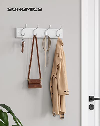 Wall-Mounted Coat Rack with 4 Metal Hooks Black k7
