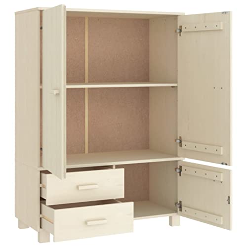 Solid Wood Pine Wardrobe with Storage for Coats and Shoes k7m