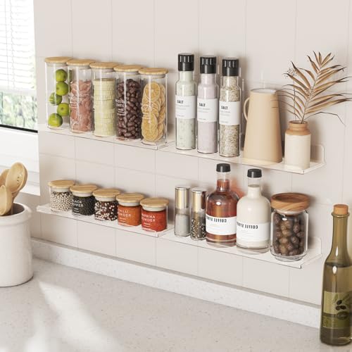 Acrylic Wall Shelves 10 Pack White 15 Inch Decor q7B