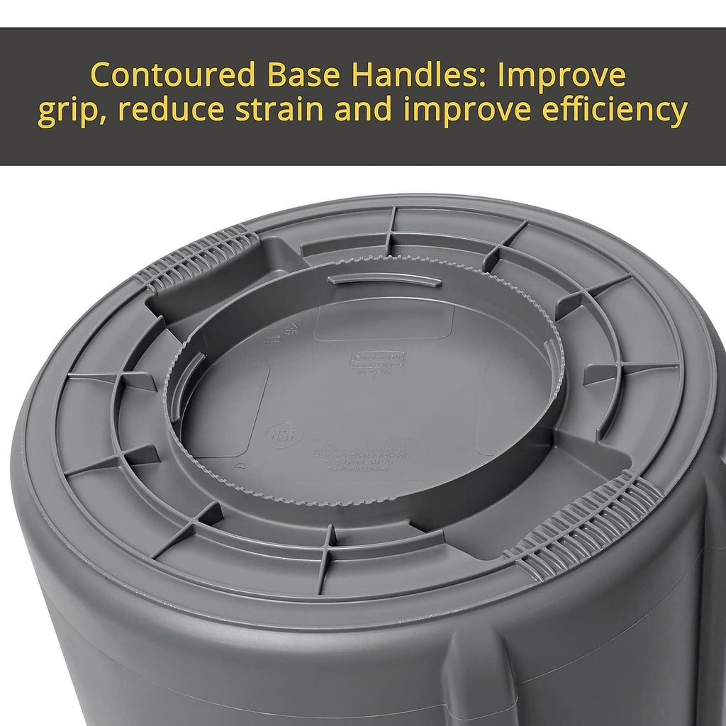 Plastic Round Container 32 gal Gray a7