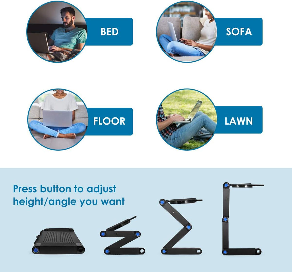 Foldable Aluminum Laptop Desk with Cooling Fan m7