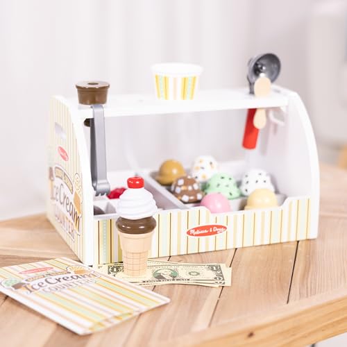 Wooden Ice Cream Counter Play Set 28pcs a7