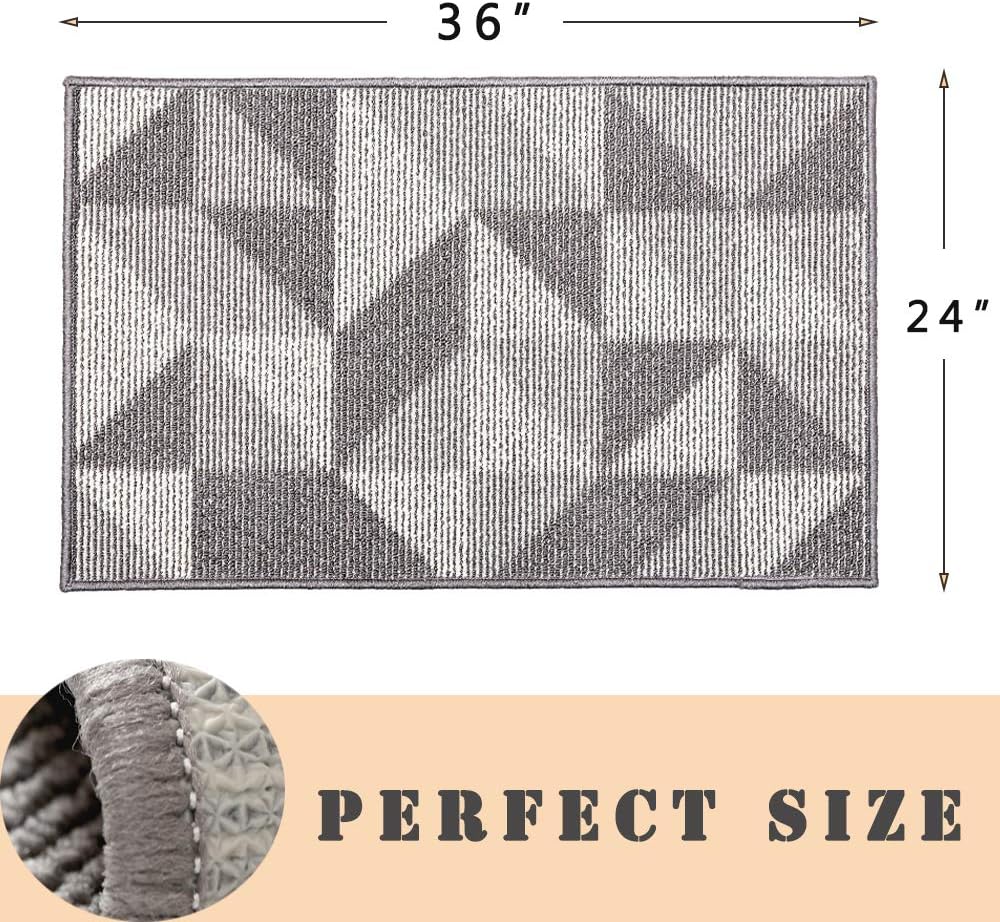 Gray Indoor Doormat 24x36 Washable Non Slip7k