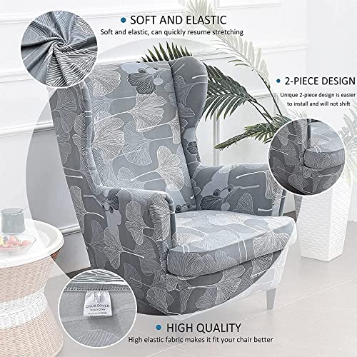 Armchair Slipcovers for Recliner Sofa Wing Chair 2 Pieces Stretch Spandex q7