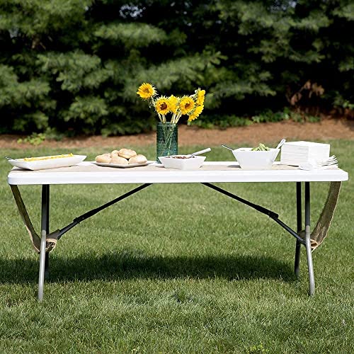 Folding Table 6ft White Plastic Portable Indoor Outdoor Picnic Camping a7