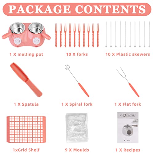 Chocolate Fondue Electric Melting Pot with Double Pot a7