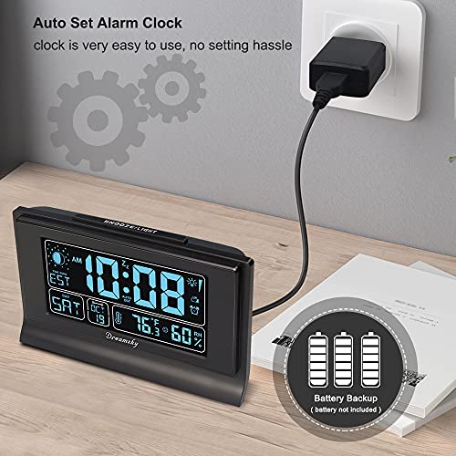 Alarm Clock with Battery Backup, Auto Set Digital Display 5 Inch k7