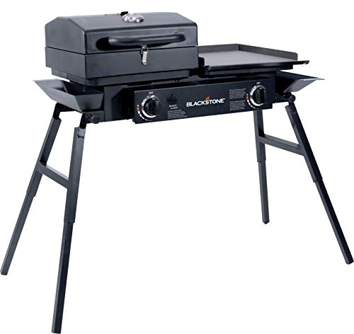 Stainless Steel 2 Burner Portable Gas Grill and Griddle Combo 35000 BTU k7m