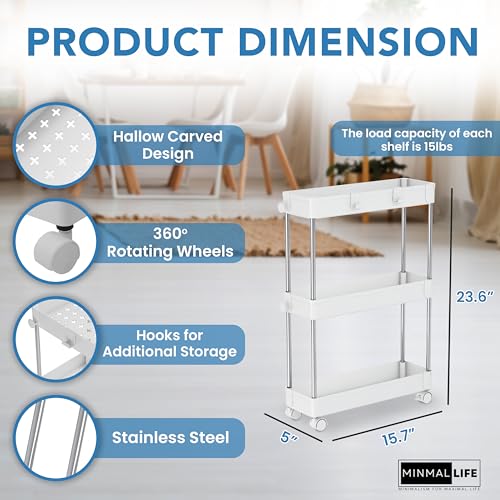 4 Tier Slim Rolling Utility Cart with Wheels a7