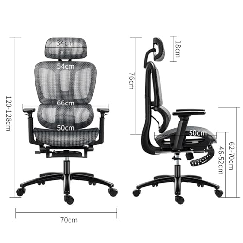 Ergonomic Mesh Office Chair with Lumbar Support and Adjustable Headrest k7m