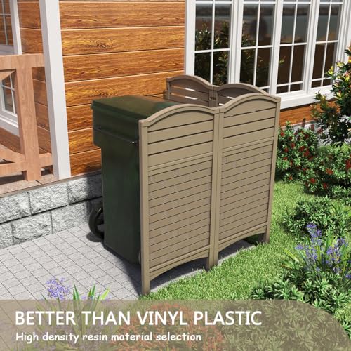 Air Conditioner Fence Privacy Screen 4 Panels Outdoor Enclosure Off White k7