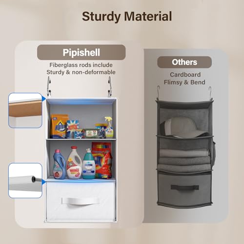 6-Shelf Hanging Closet Organizer with Removable Drawers k7m