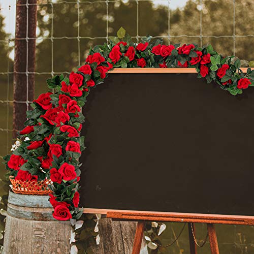 Rose Garlands Artificial Vines 4PCS Red a7