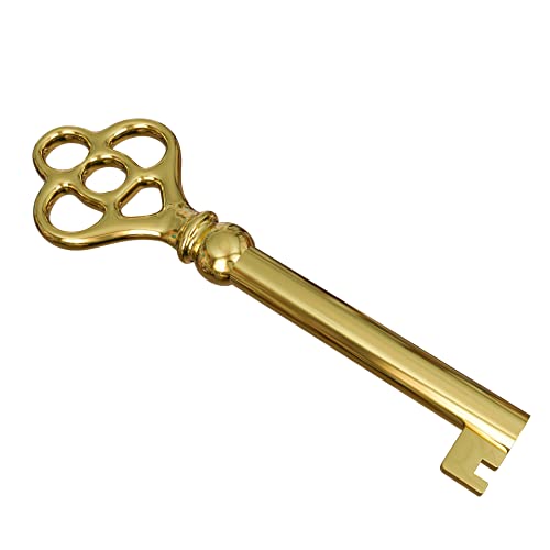 Hollow Barrel Brass Plated Skeleton Key for Antique Furniture a7