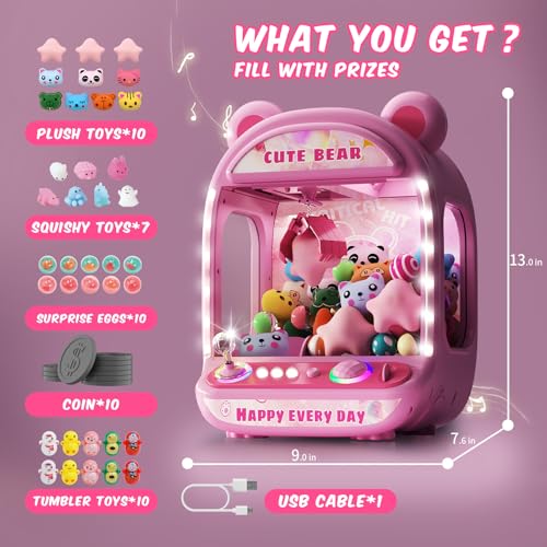 Claw Machine for Kids Unicorn Arcade Game with Squishy Toys a7