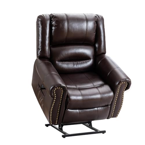 Large Dual Motor Power Lift Recliner Chair with Massage and Heat for Elderly People, Adjustable Headrest, Infinite Position, USB Ports