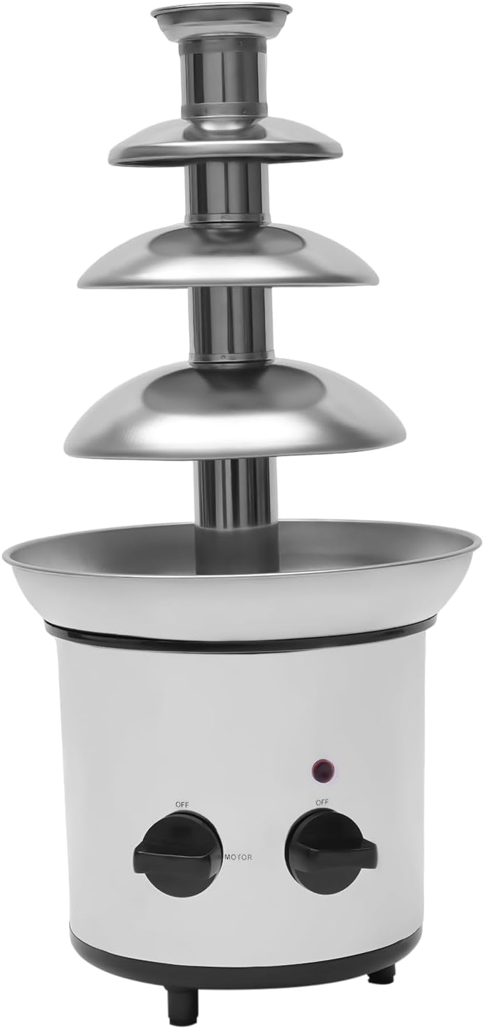 170W 4-Tier Electric Chocolate Fondue Fountain for Parties k7m