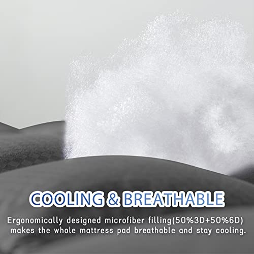 Twin XL Quilted Mattress Pad Cooling Breathable White a7