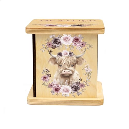 Wooden Piggy Bank for Kids, Personalized Handmade Gift Mallard Duck a7