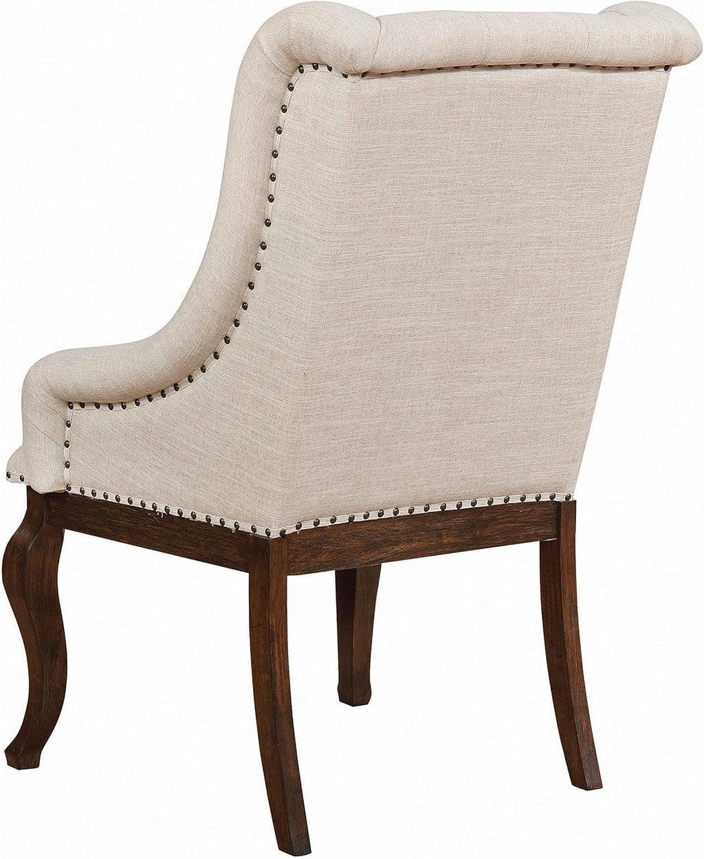 Arm Chairs with Button Tufting and Nailhead Trim Set of 2 k7m