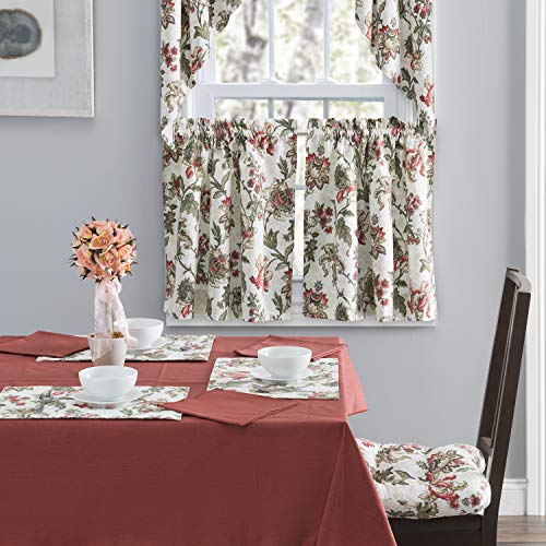 Curtain Floral Tailored Tier 56x24 a7